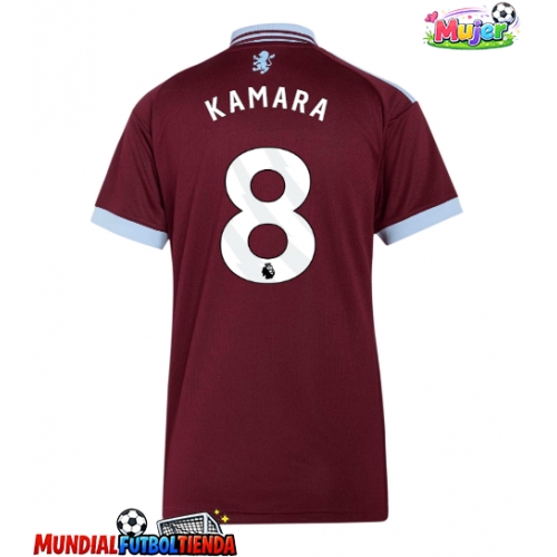Camiseta Aston Villa Boubacar Kamara #8 Primera Equipación Replica 2026-27 para mujer mangas cortas